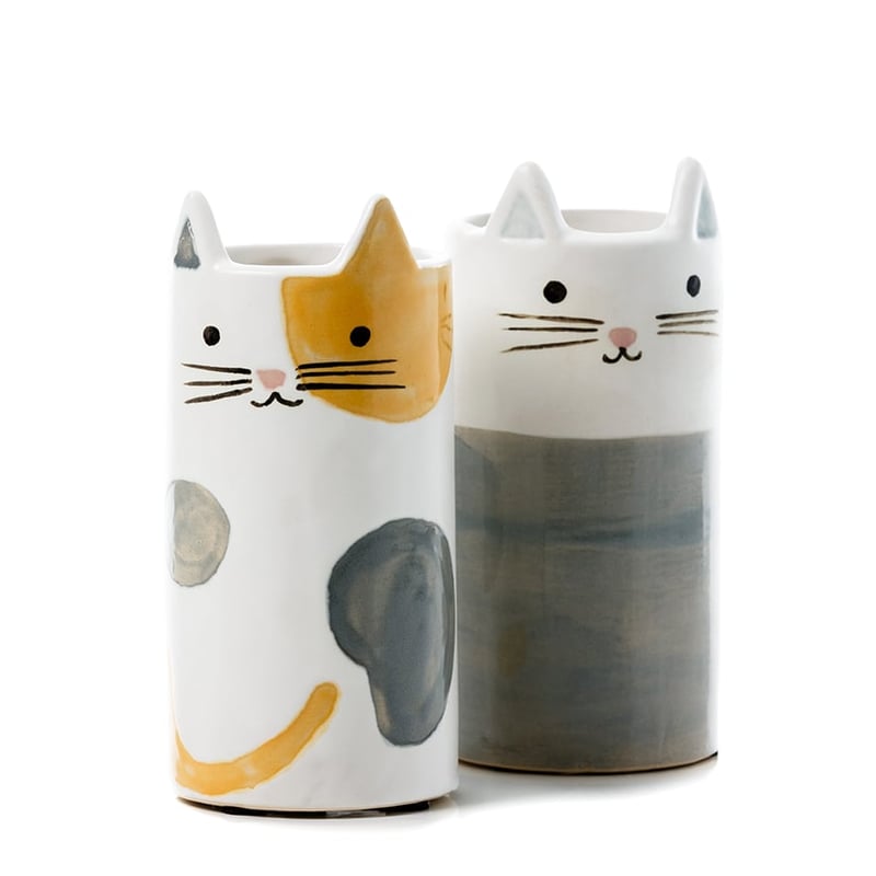 Lily Cat Vase Grey 