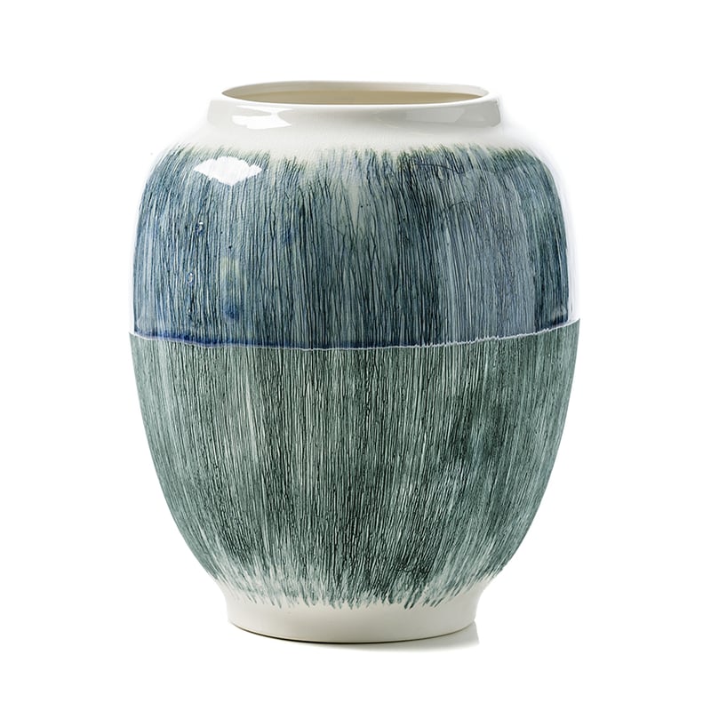 Tidal Vase Teal Marble 
