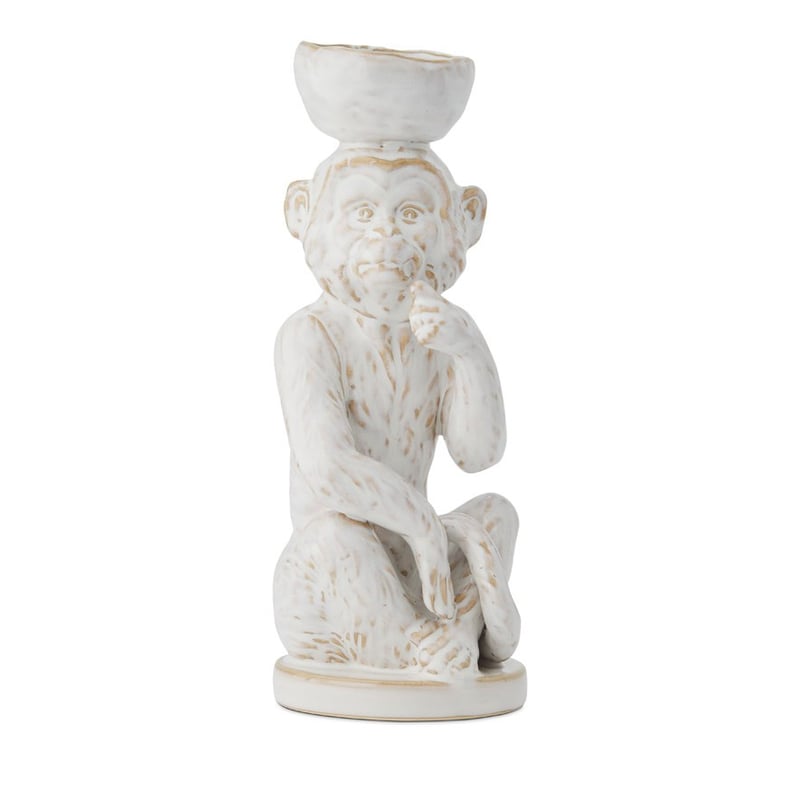 Monkey White Gazing Candle Holder 