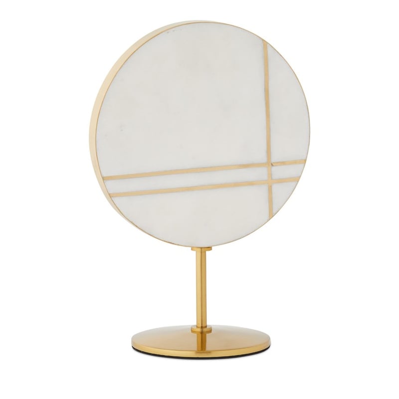 Gold Rim Marble White & Gold Statue Circle