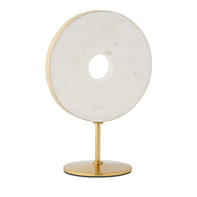 Gold Rim Marble White & Gold Statue Hole
