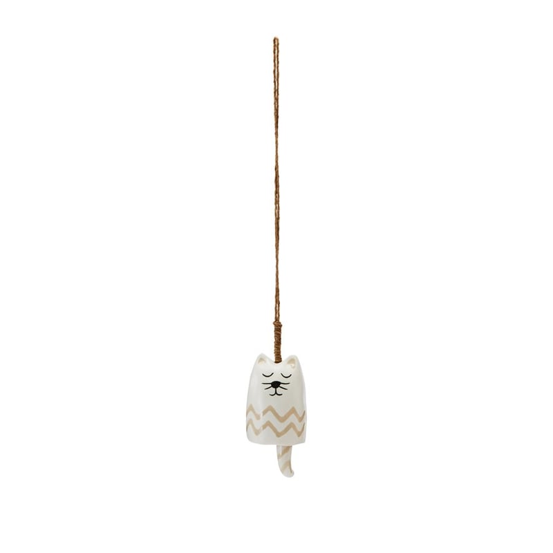 Cat Zig Zag White Wind Chime 