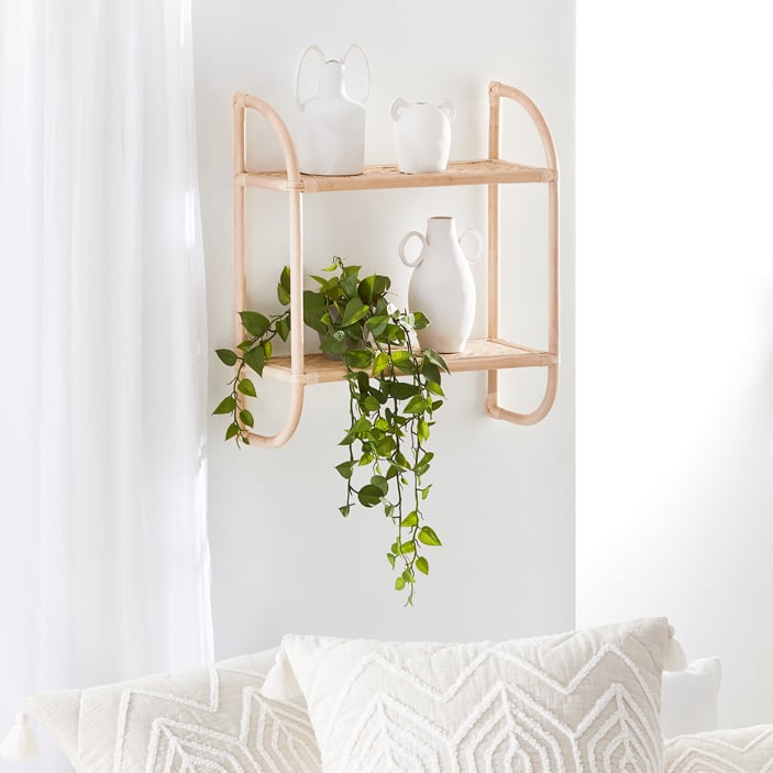 Loop Wall Shelf H35xW90xD25 Natural Single Shelf
