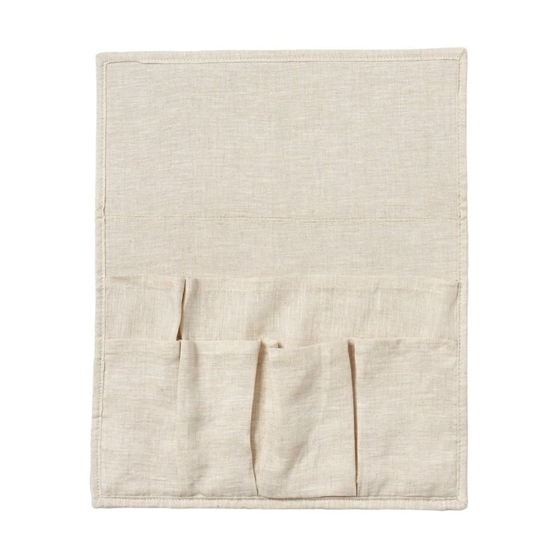 Vintage Washed Linen Bedside Organiser 