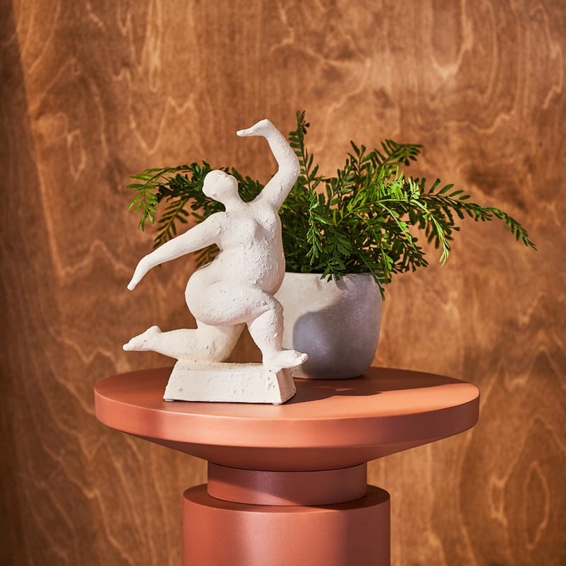 Dancing Romulus Kneeling White Statue