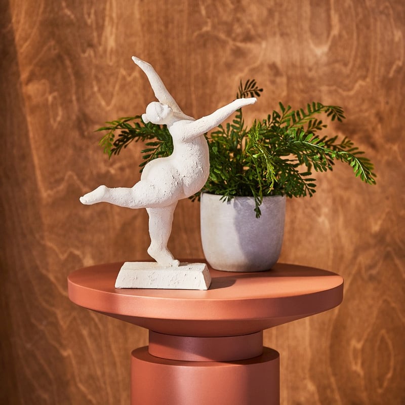 Dancing Romulus Tippy Toes White Statue