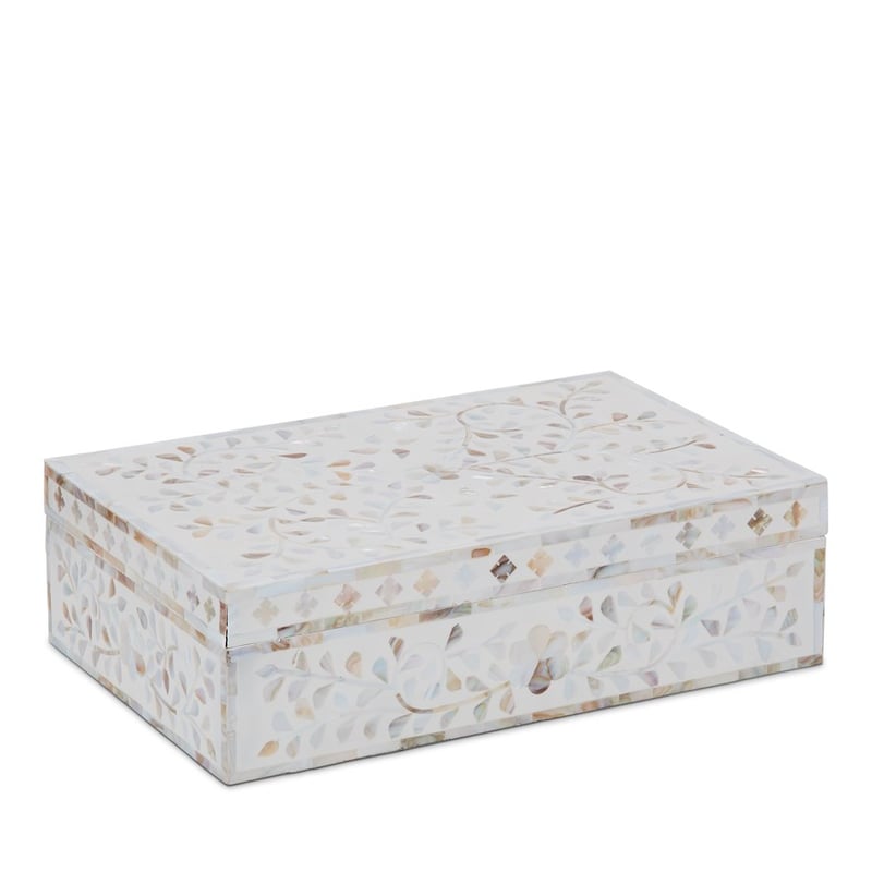 Priya Decorative Box L35xW23xH10cm White/natural 