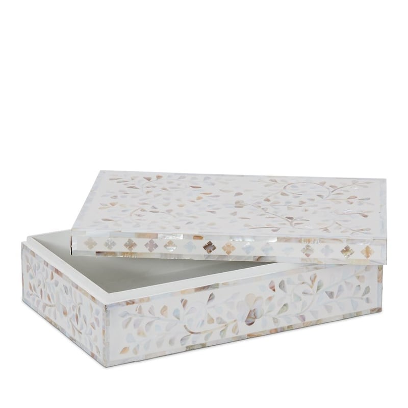 Priya Decorative Box L35xW23xH10cm White/natural 