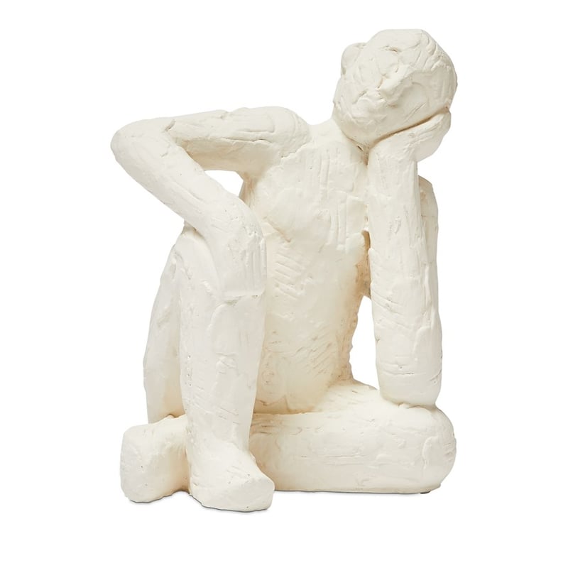 Thinking Man White Statue 