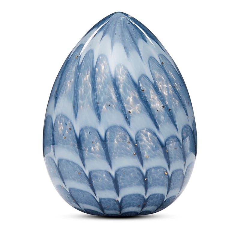 Easter Blue Standing Large Glass Egg