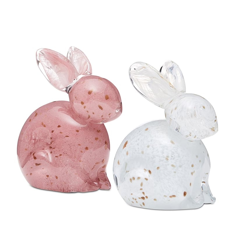 Easter White Standing Glass Rabbit