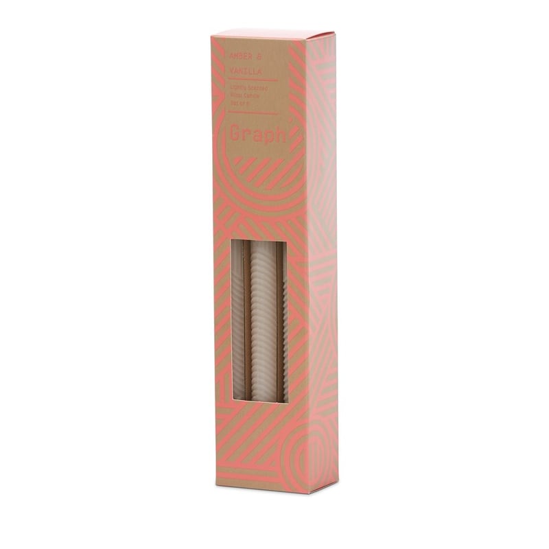 Graph Pillar Set of 6 Amber & Vanilla Candles