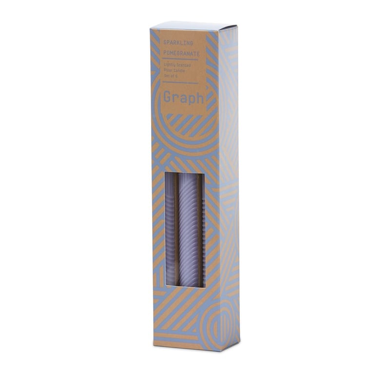 Graph Pillar Set of 6 Sparkling Pomegranate Candles
