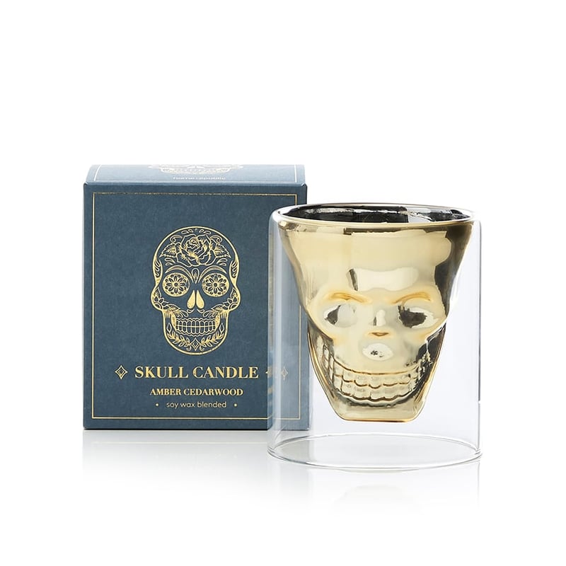 Skull Gold Candle Amber Cedarwood
