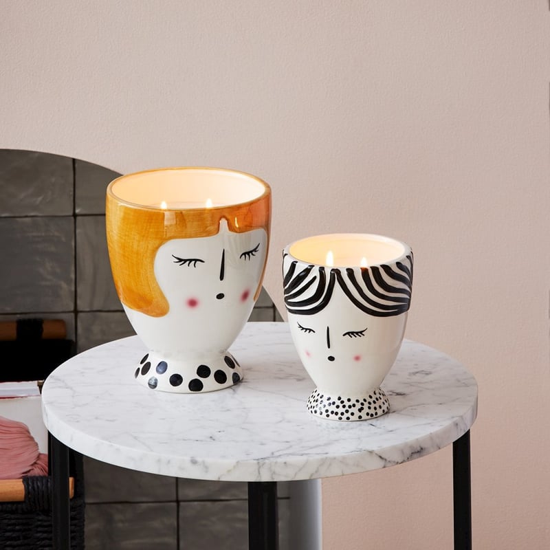 Freya Face Waterlily & Moss Candle