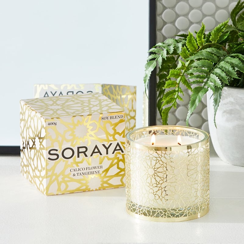 Soraya Calico Flower & Tangerine Candle