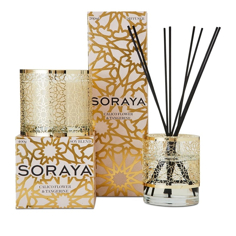 Soraya Calico Flower & Tangerine Candle