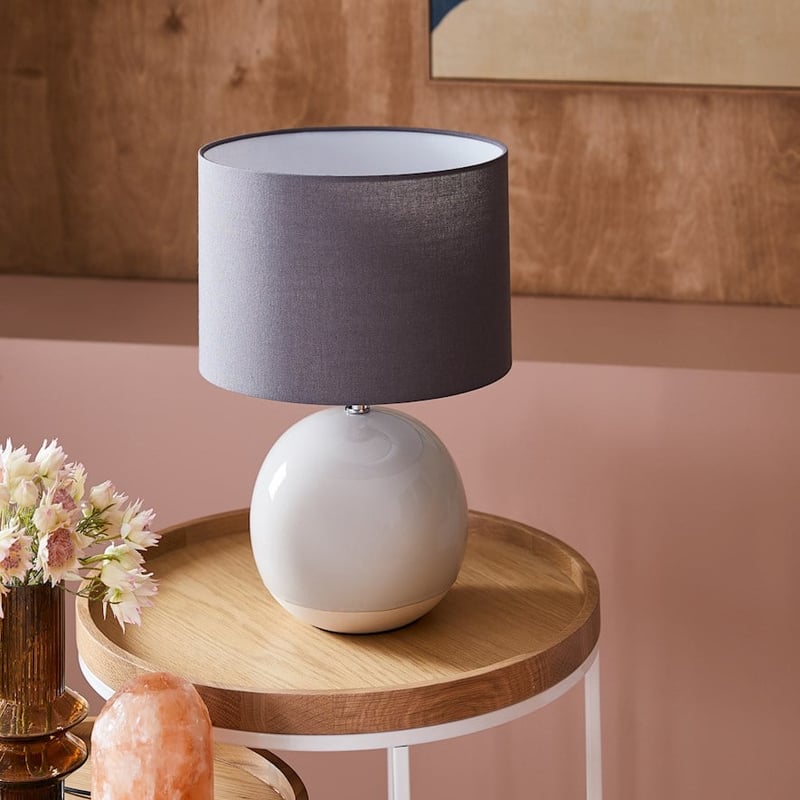 Dipped Dove Grey Table Lamp