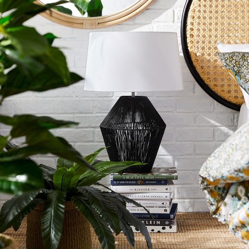 Rope Large Black Table Lamp