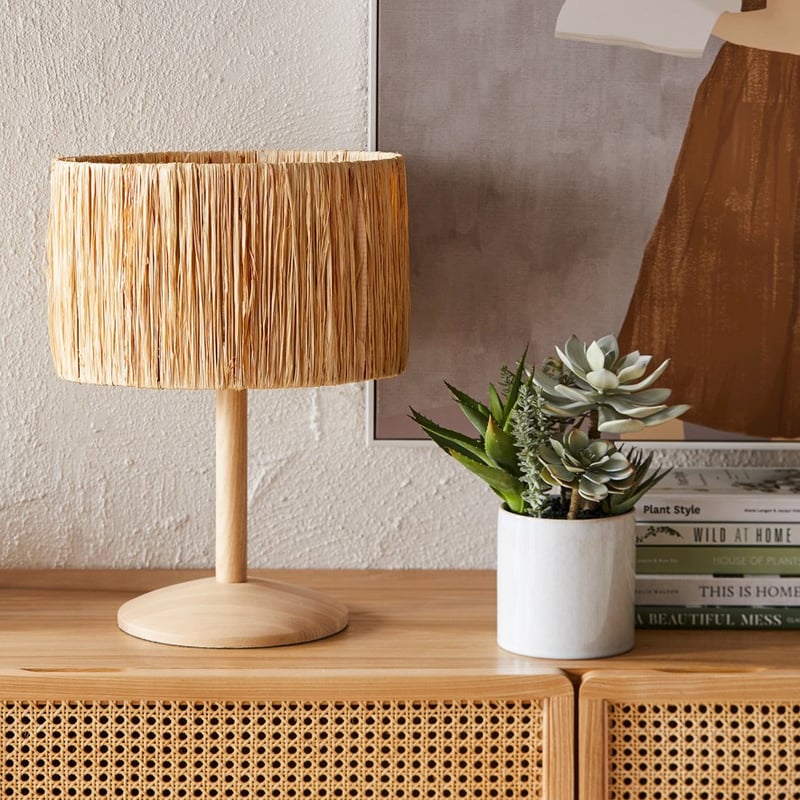 Raffia Table Light H44xD33cm Natural Table