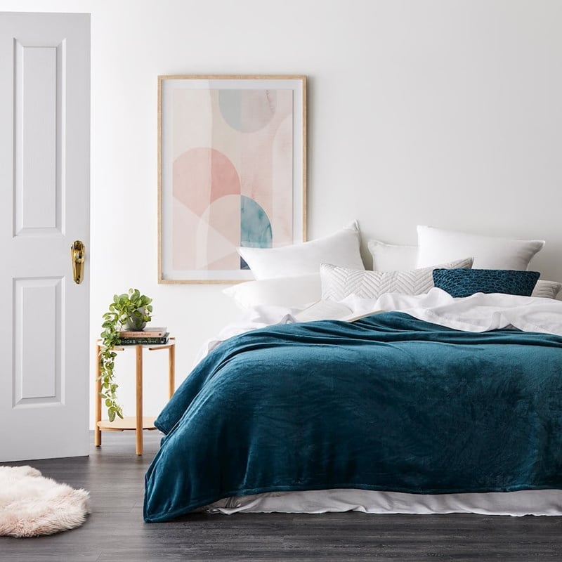 Aspen Teal Fleece Blanket 