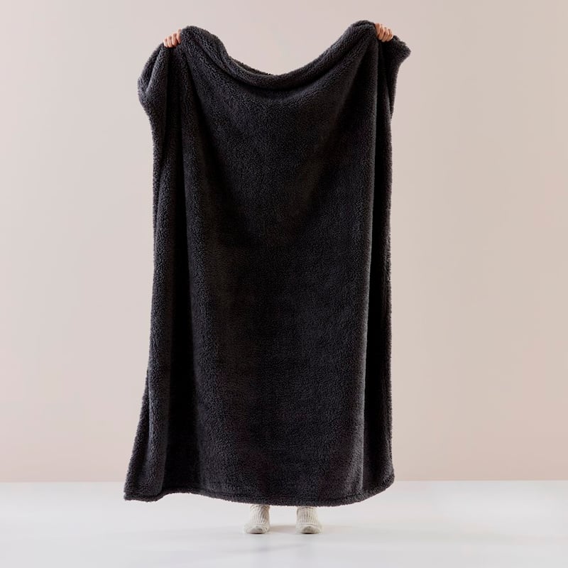 Kyrie Charcoal Fleece Throw