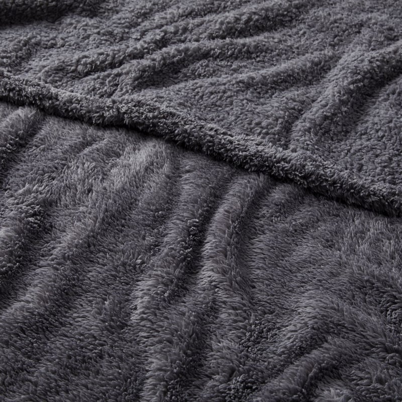 Kyrie Charcoal Fleece Blanket