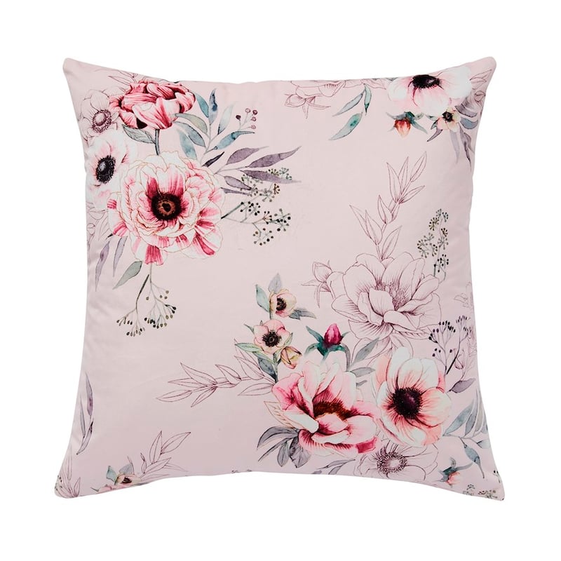 Peony Pink Velvet Cushion