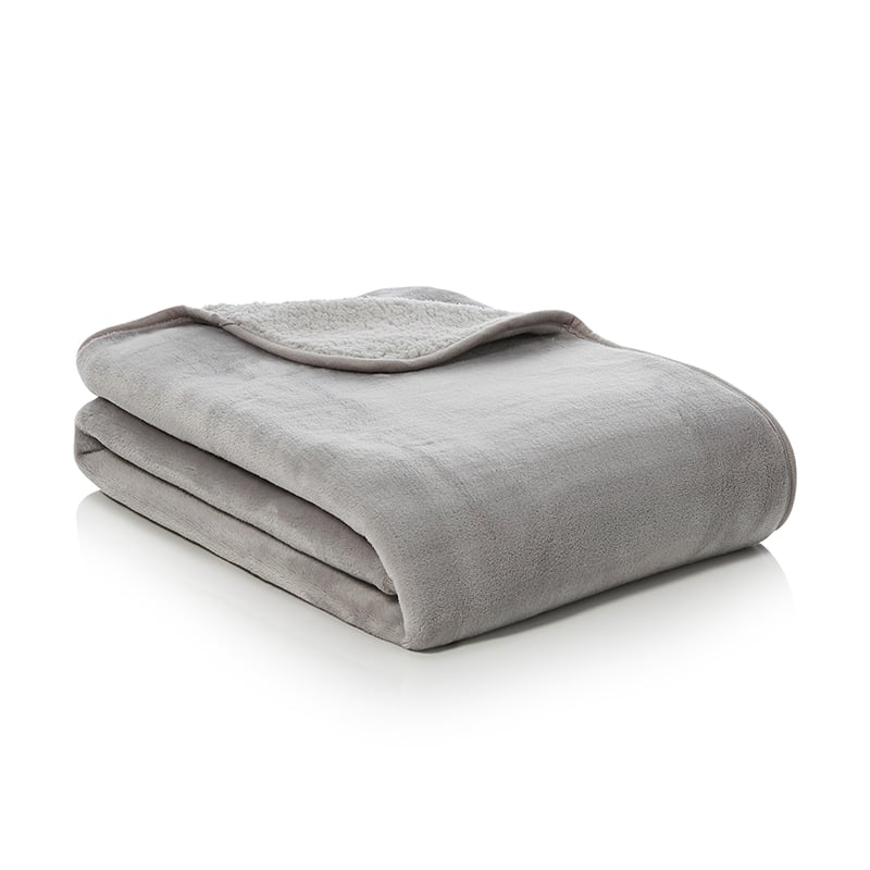 Creature Comforts Ultra Soft Sherpa Snuggle Throw Silver