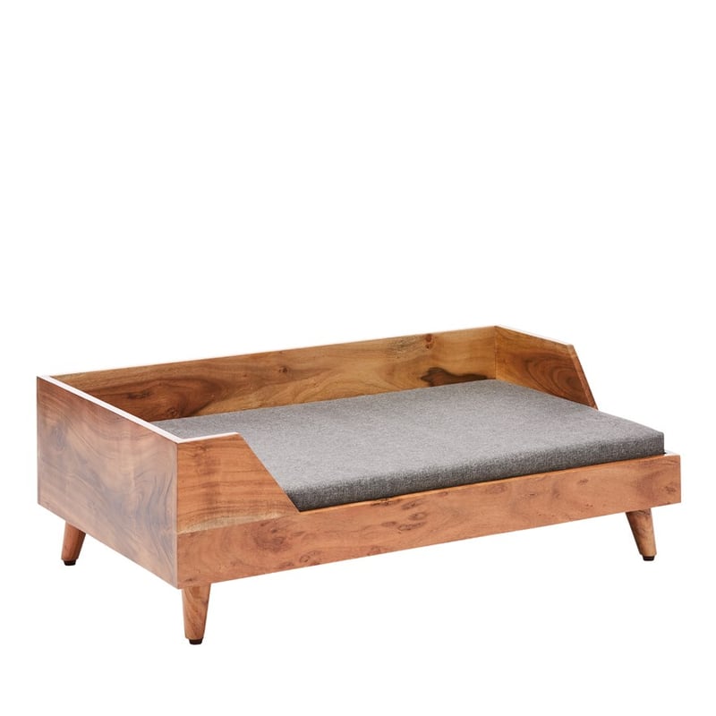 Scout Timber Pet Bed Collection Large 107x77x30cm Acacia/Grey 