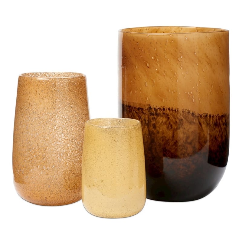 Mother Earth Glass Brown & Toffee Vase 