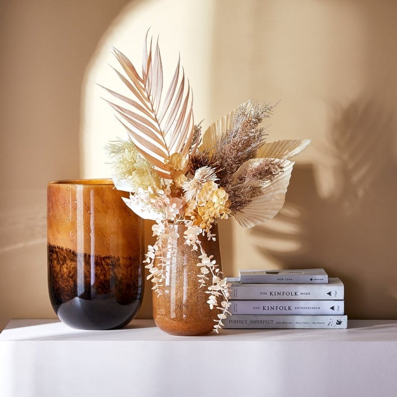 Mother Earth Glass Brown & Toffee Vase 