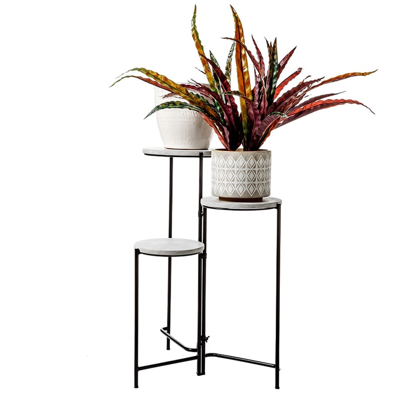 3 Tier Plant Stand Grey & Black 