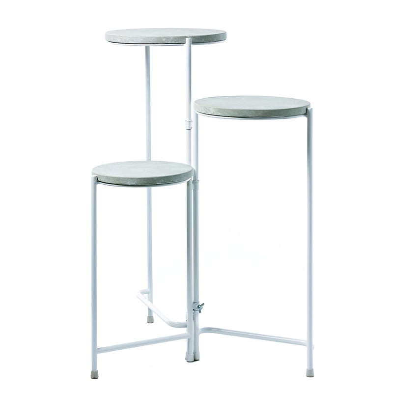 3 Tier Plant Stand Grey & White