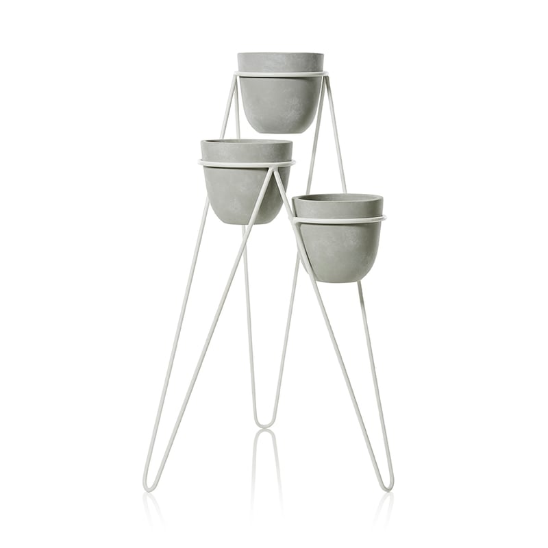 Vasili Plant Stand Grey & White 