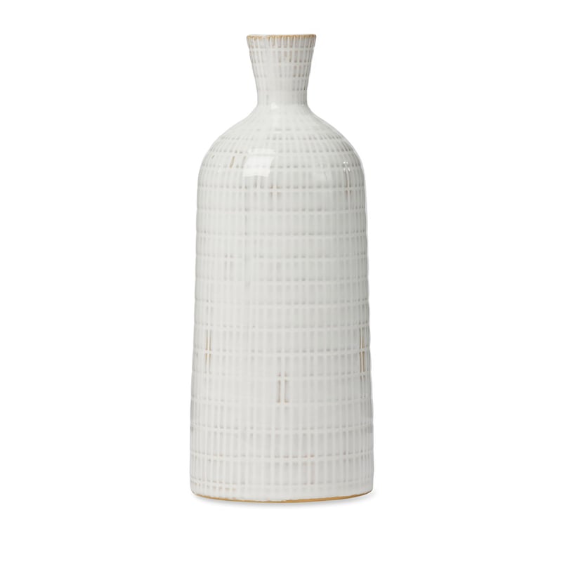 Textured Chequered White Vase