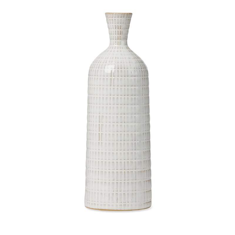 Textured Chequered White Vase