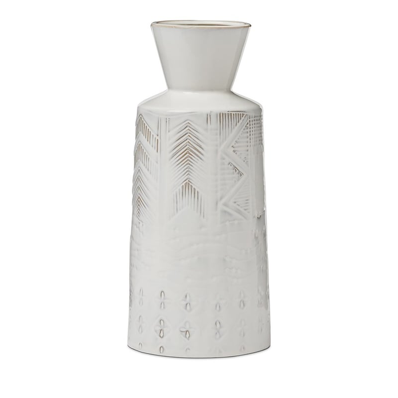 Textured Large White Vase