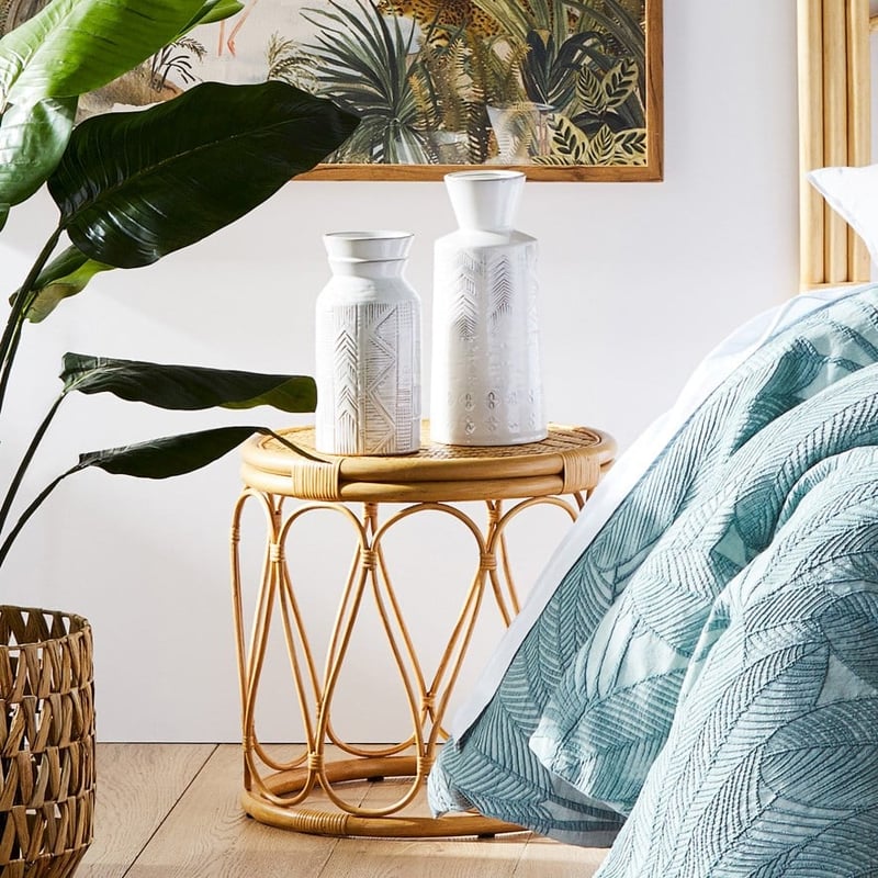 Textured Large White Vase