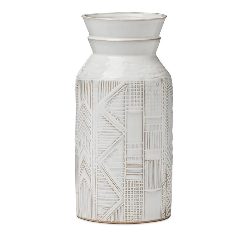 Textured Small White Vase