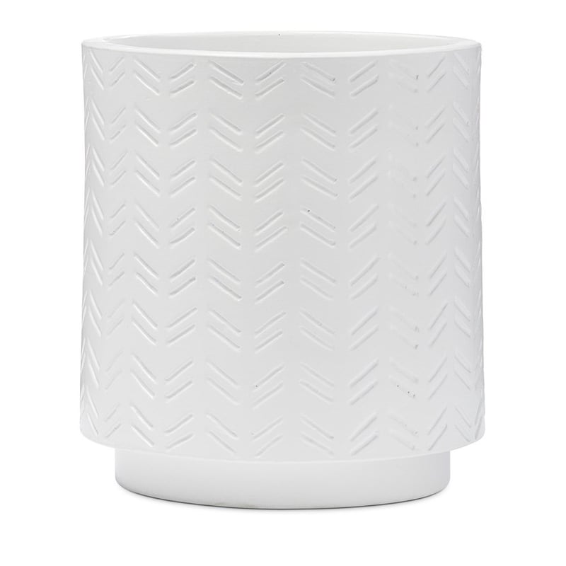 Turin White Chevron Pot 