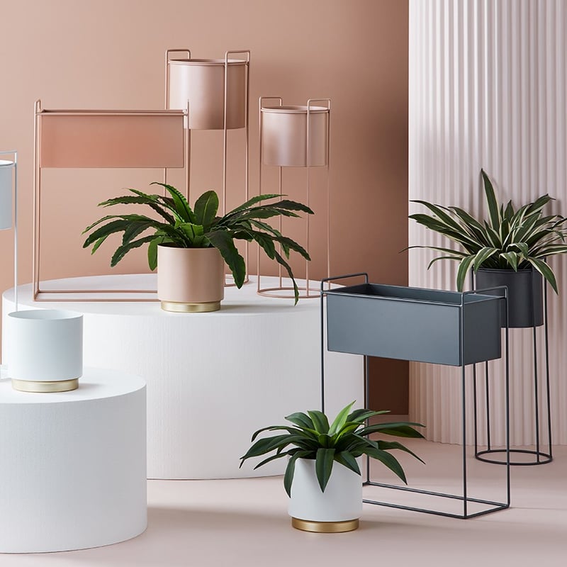 Santana Charcoal Rectangle Plant Stand