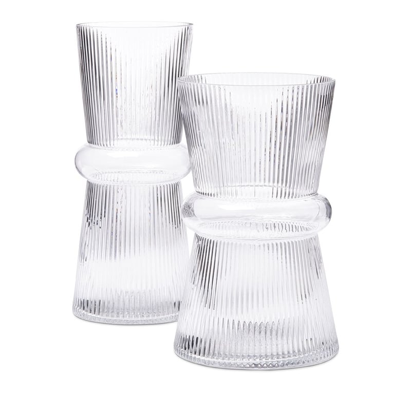 Fluted Rings Clear Vase  
