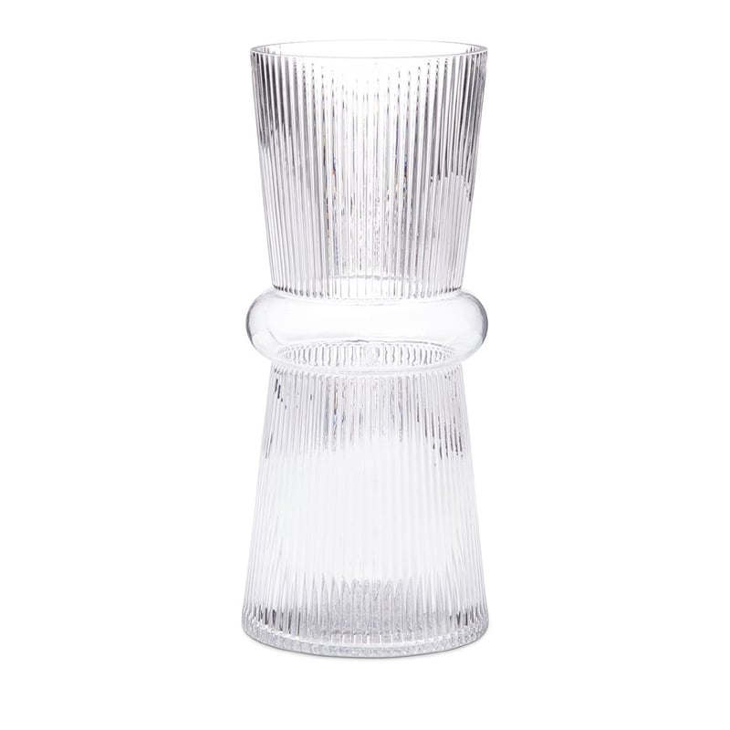 Fluted Rings Clear Vase  