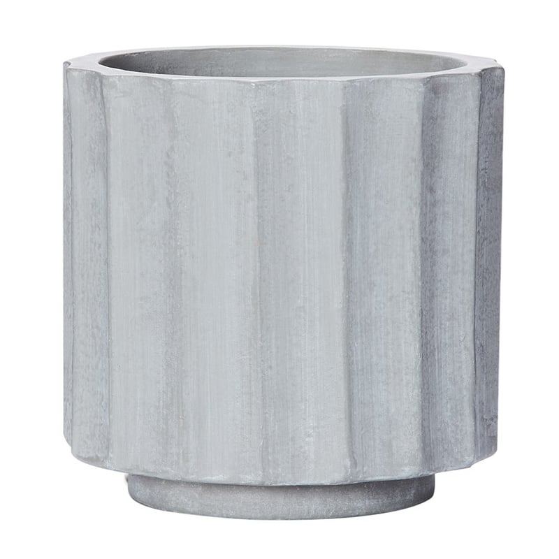 Wide Pleat Grey Pot