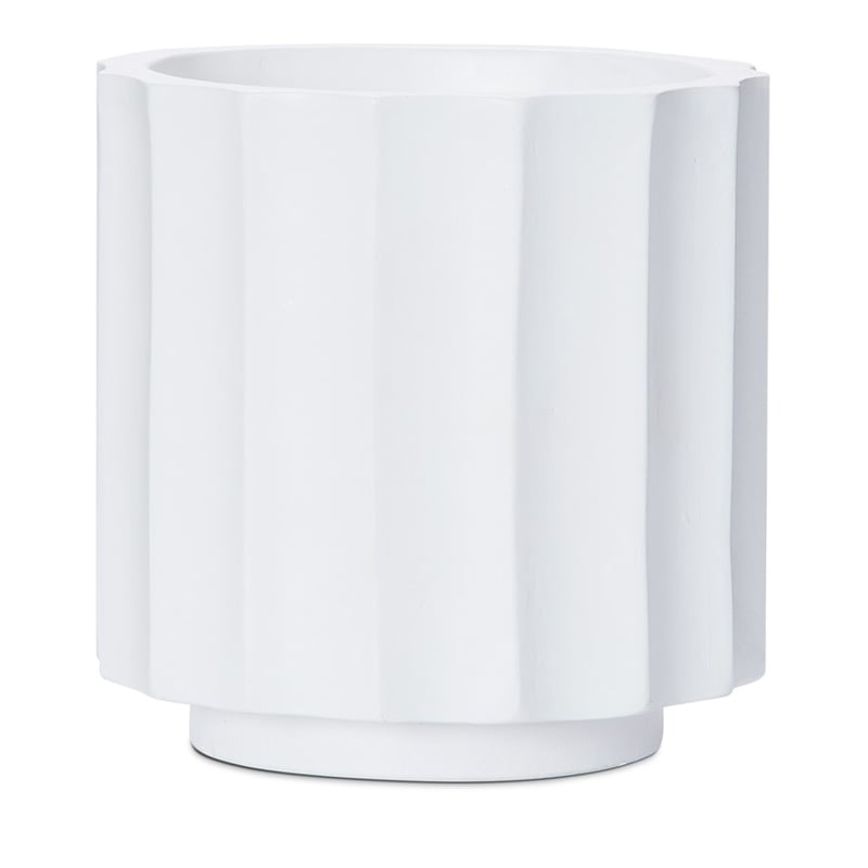 Wide Pleat White Pot