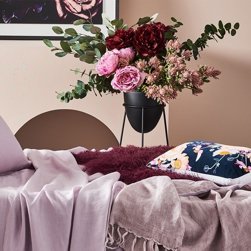 Spring Stems Full Blown Peony Burgandy 