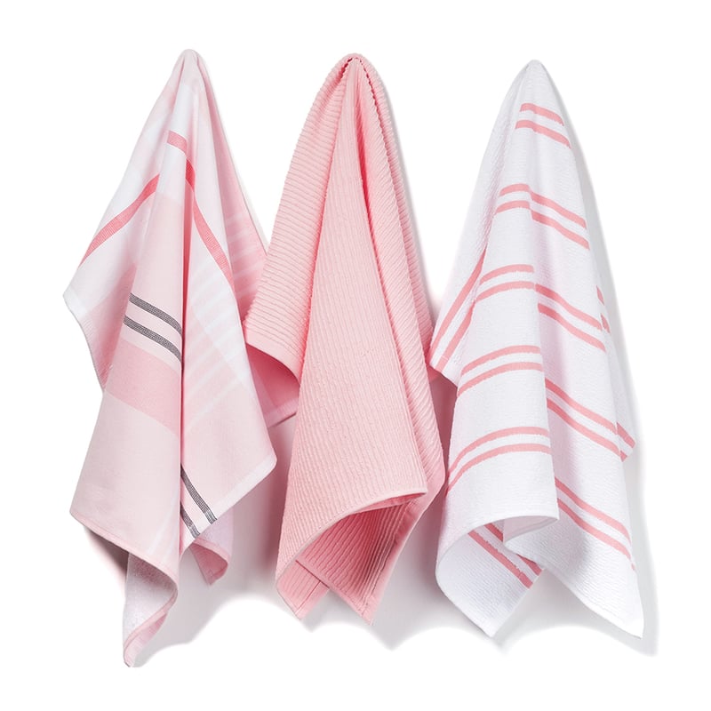 Essential Check Tea Towels Pink Plaid