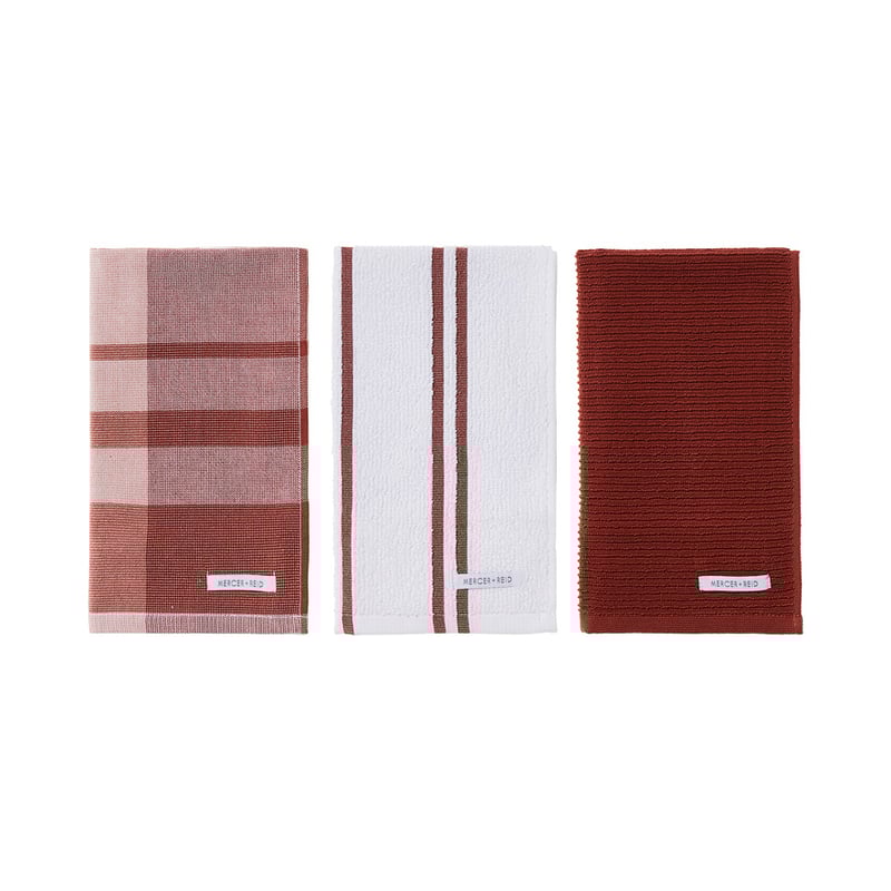 Essential Check Rust Plaid Tea Towels Pack of 3