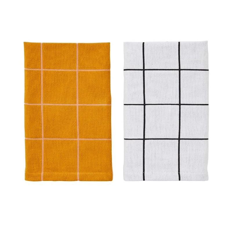 Boden Check Blush & White Tea Towel 2 Pack